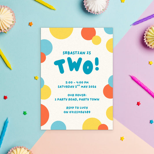 Spots Editable Birthday Invitation Template