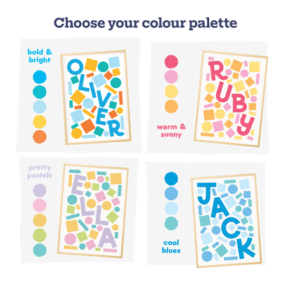 Pretty Pastels Abstract Personalised Children's Name Print
