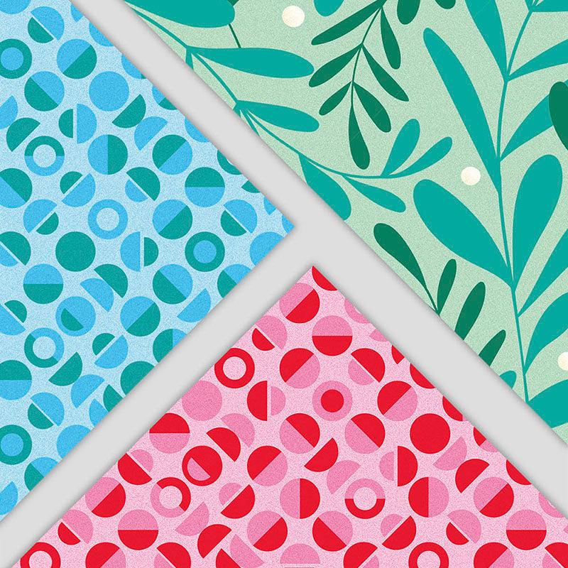 Festive Red & Pink Geometric Patterned Wrapping Paper