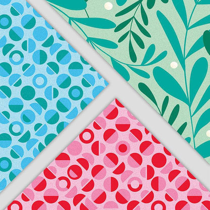 Festive Red & Pink Geometric Patterned Wrapping Paper
