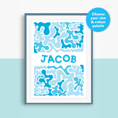 Bold & Bright Abstract Splash Children's Name Print