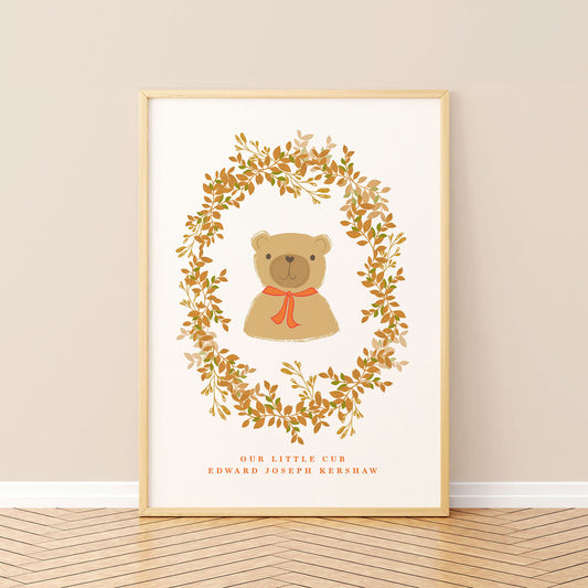 Our Little Cub Personalised Childrens Art Print