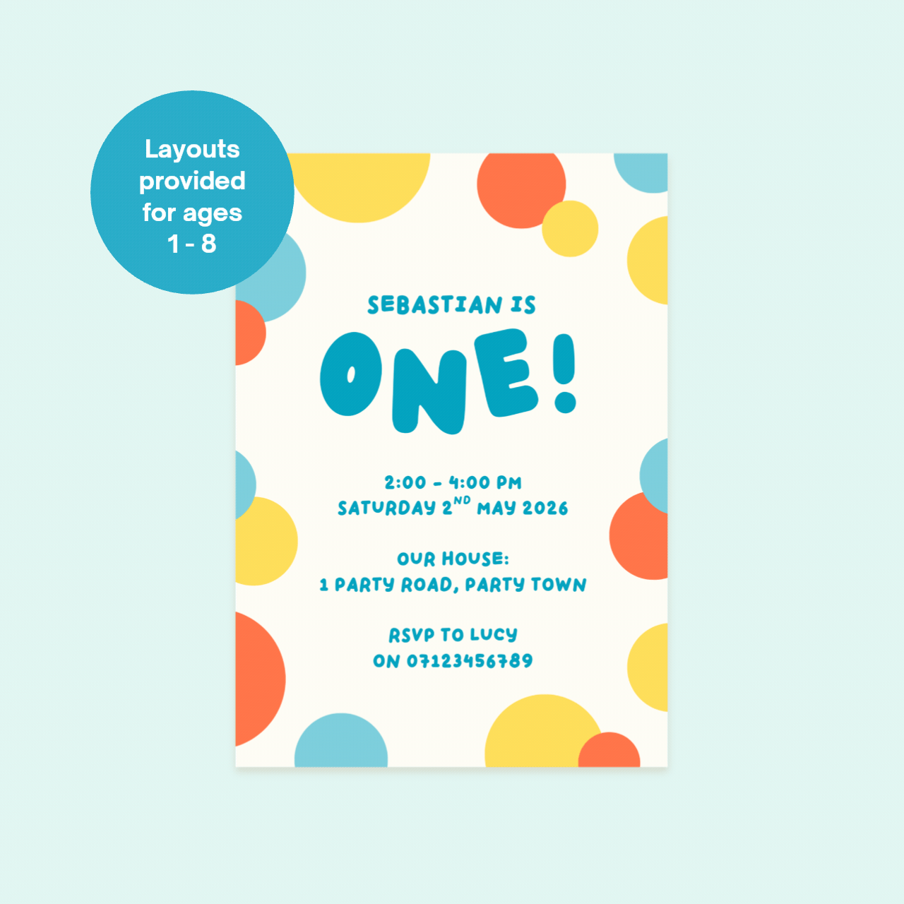 Spots Editable Birthday Invitation Template
