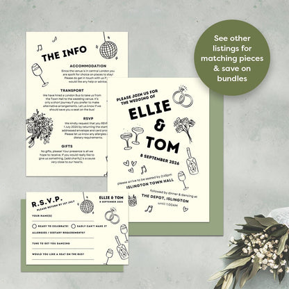 Monochrome Save the Date Template, City, Industrial Wedding, Canva Editable