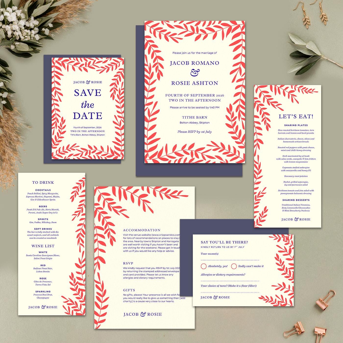 Editable Save The Dates, Autumnal Winter Foliage, Digital Download, Canva Template, Rustic Barn, Countryside Wedding