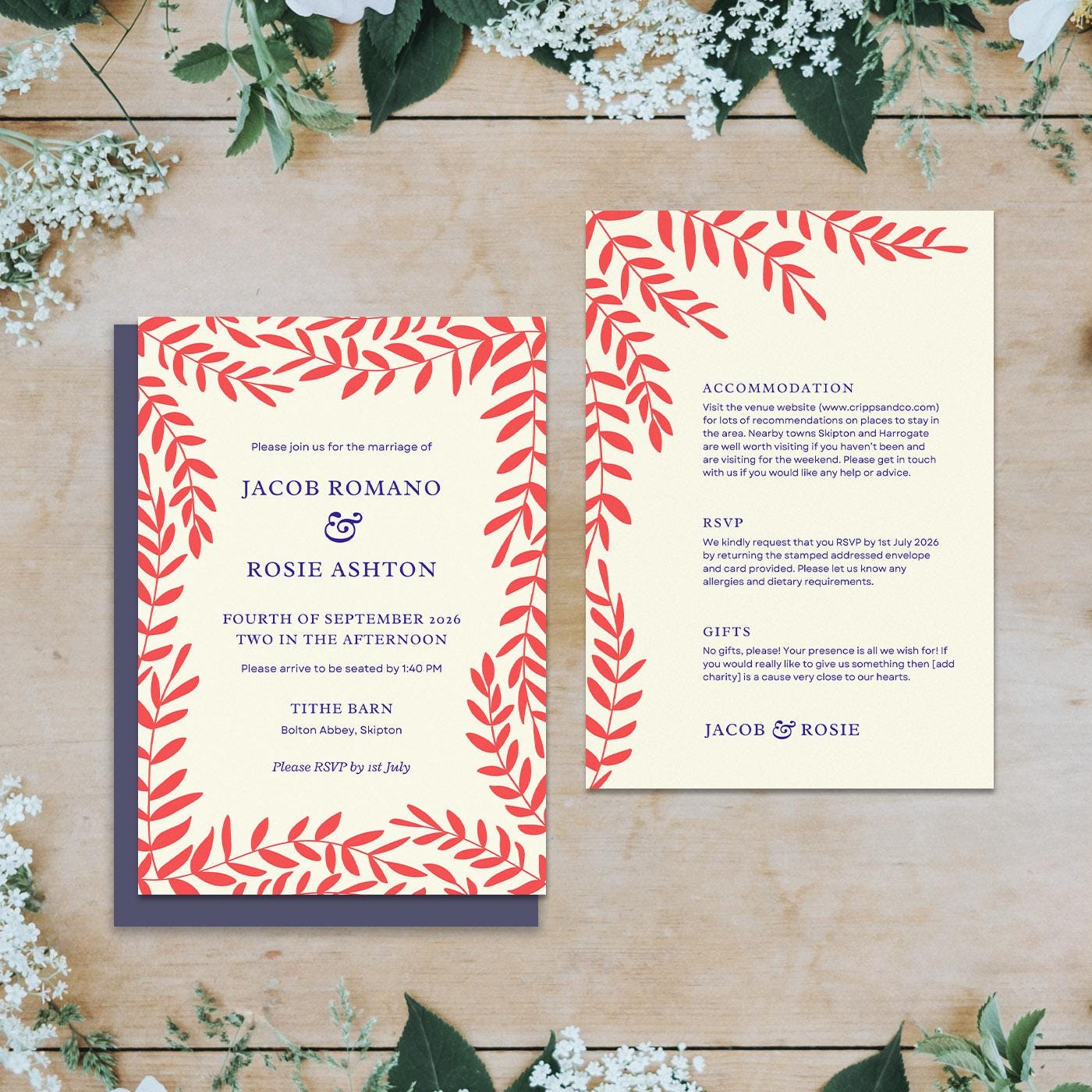 Foliage Editable Wedding Invitation, Canva Template, Woodland Rustic Barn, Digital Download
