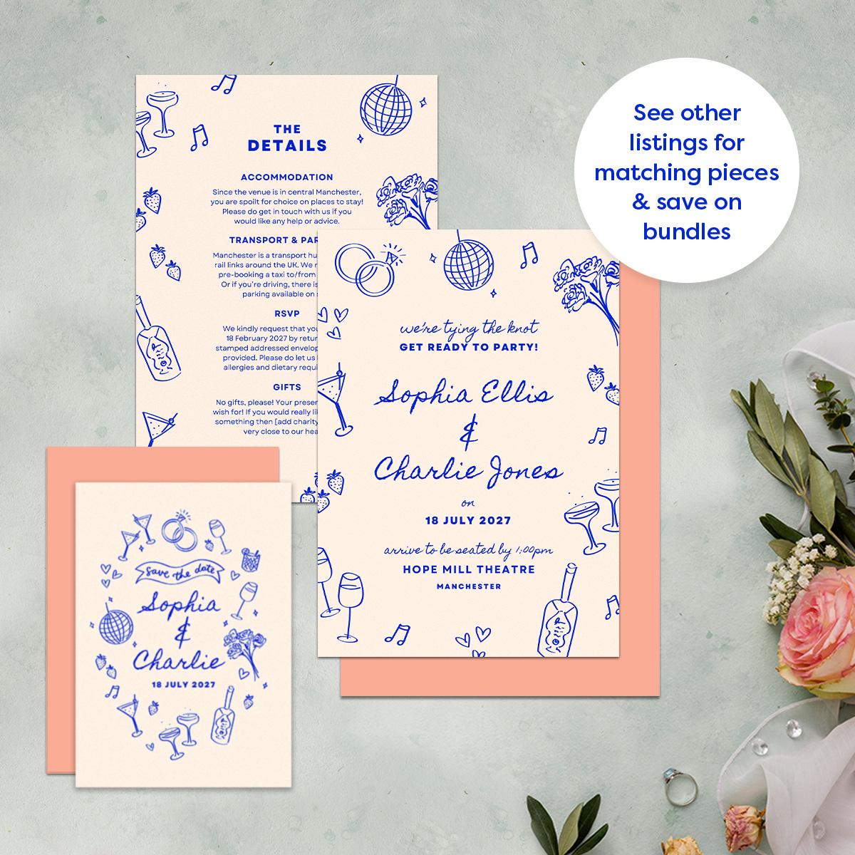 Wedding Food Menus Relaxed Canva Template Digital Download