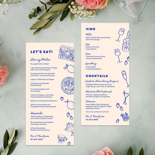 Wedding Food Menus Relaxed Canva Template Digital Download
