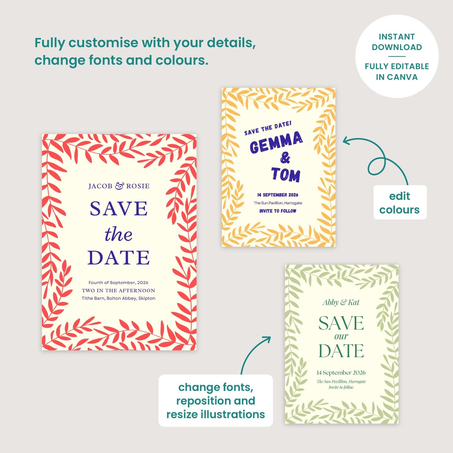 Editable Rustic Wedding and Bar Menu, Autumn Winter Foliage, Canva Template, Digital Download
