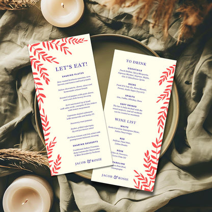 Autumnal Foliage Editable Wedding Suite, Rustic Canva Template, Digital Download