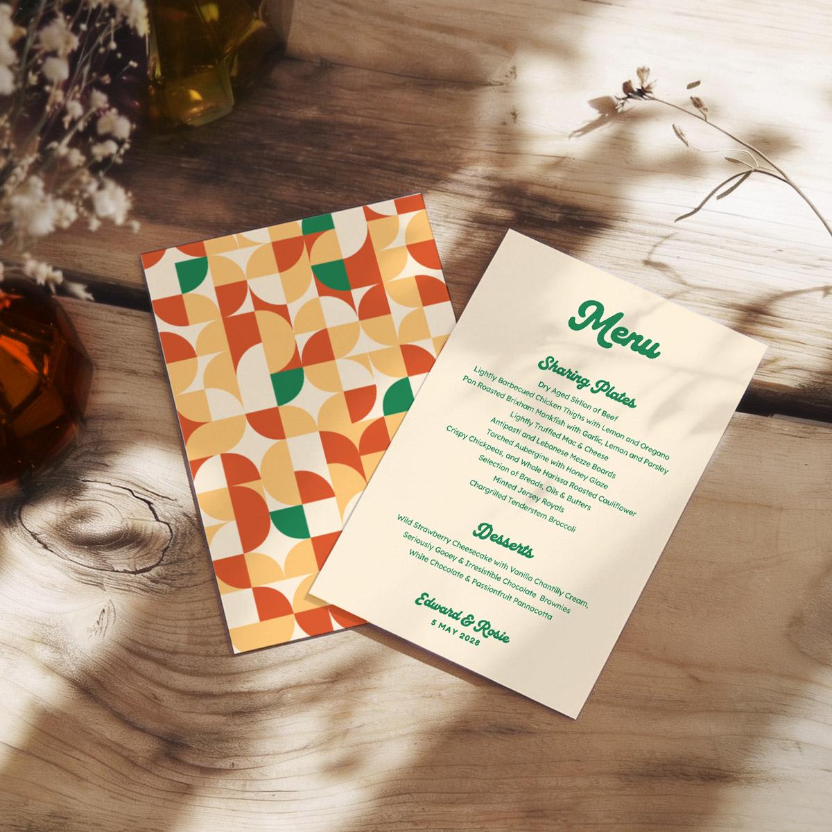 Illustrated Food and Drinks Menus, Cocktail Wine List, Retro Wedding, Canva Template Digital Download