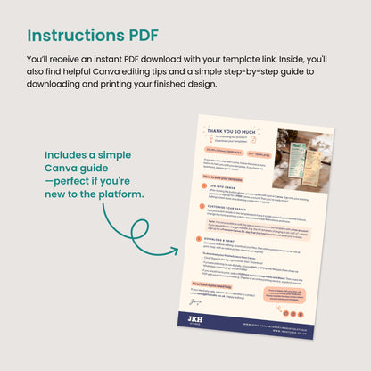 Editable Wedding Menus, Customisable Wine Cocktail List, Food Illustrations, Canva Template