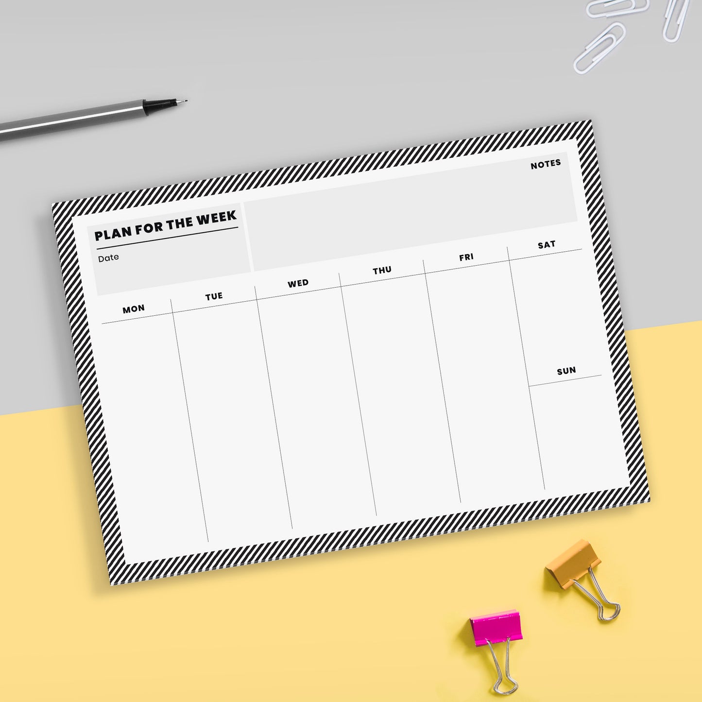 A5 Weekly Pink & Orange Spots Planner | 50 Tear Off Pages